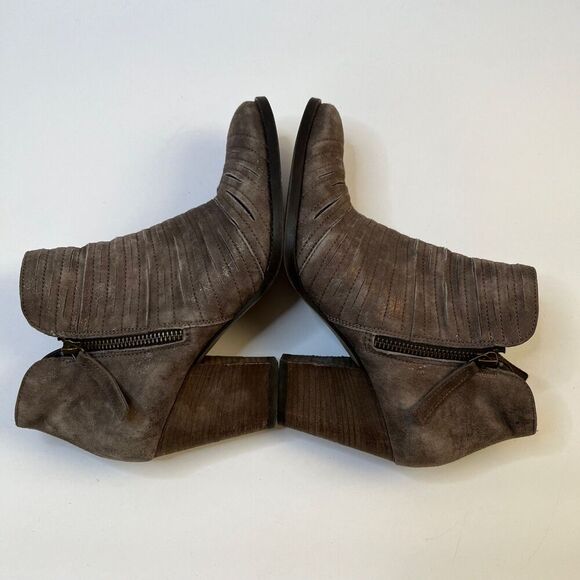 Paul Green Size US 7 Women Taupe Malibu Sliced Metallic Heels Zip Ankle Boots - Picture 8 of 12